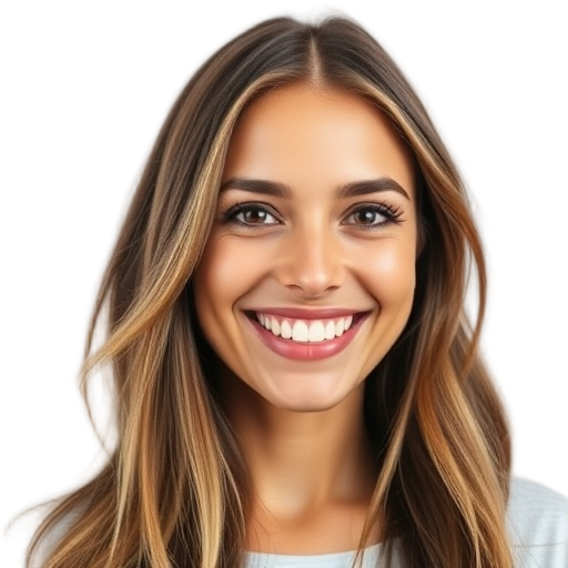 Een persoon die naar de camera glimlacht met een witte achtergrond.