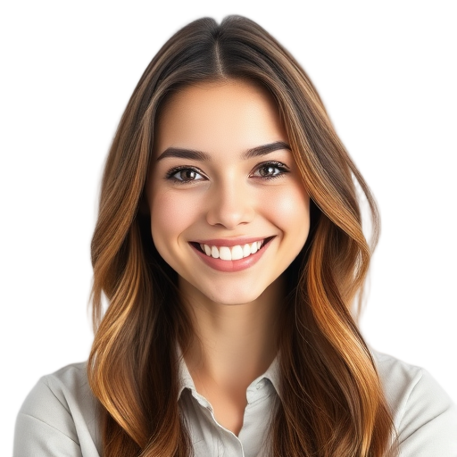 Een persoon die naar de camera glimlacht met een witte achtergrond.