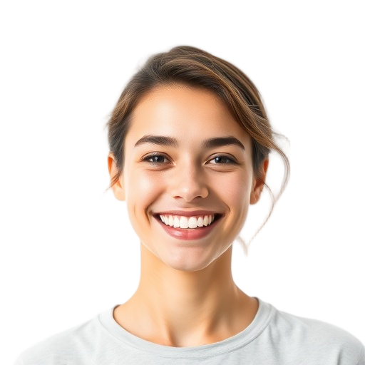 A person smiling to the camera with a white background looking like