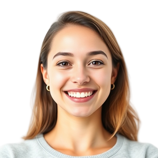 A person smiling to the camera with a white background looking like