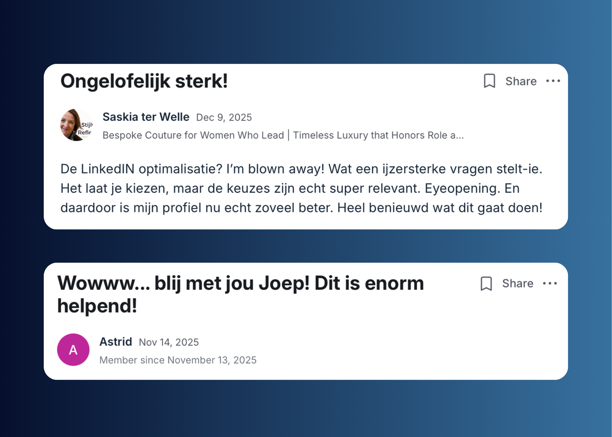 Feedback Saskia en Astrid