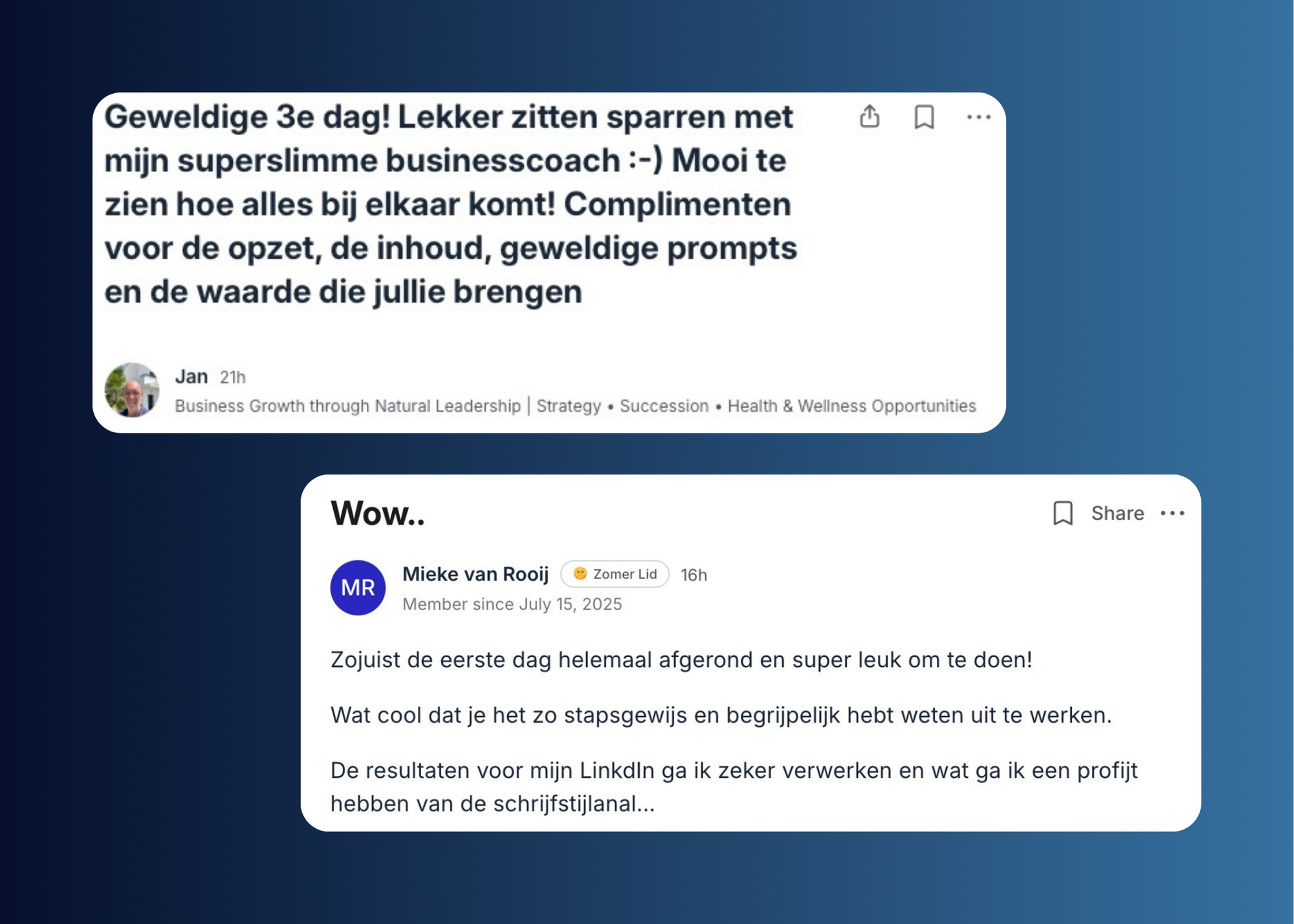 Feedback Jan en Mieke