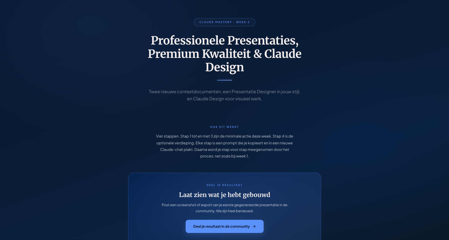 Implementatiehandleiding Week 2: Presentaties & Design