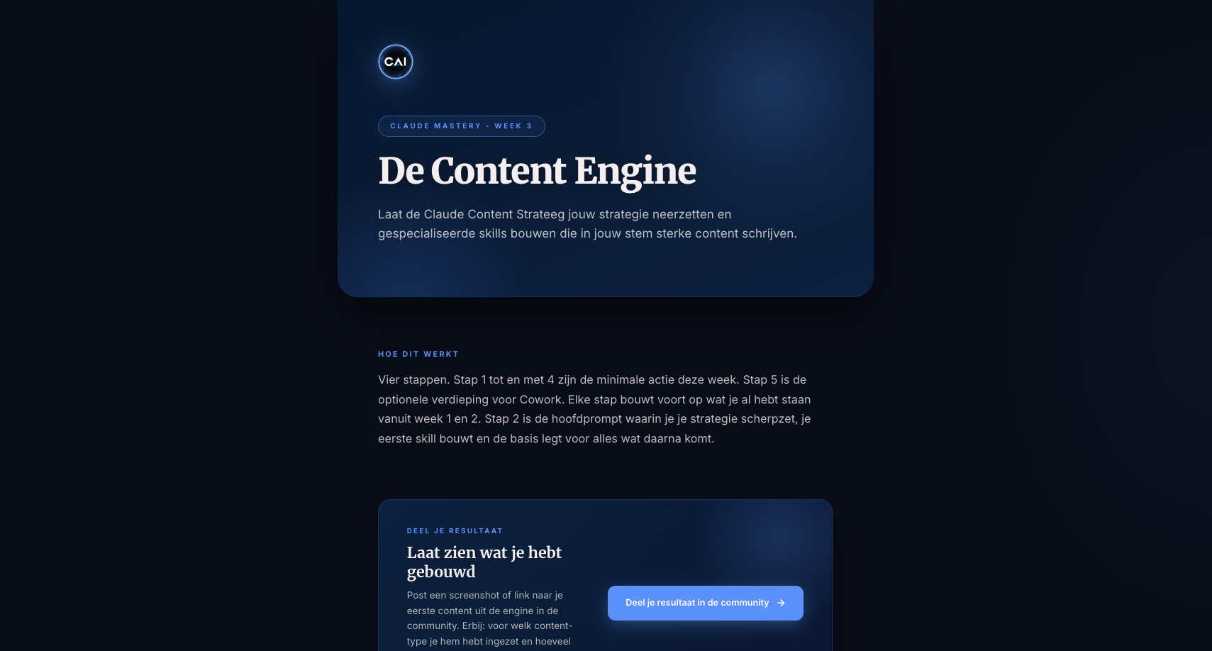 Implementatiehandleiding Week 3: De Content Engine