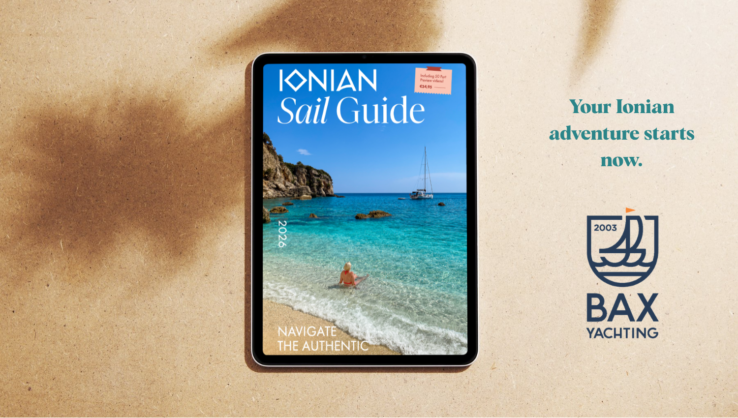 bax yachting collab ionian sail guide gift from charter company