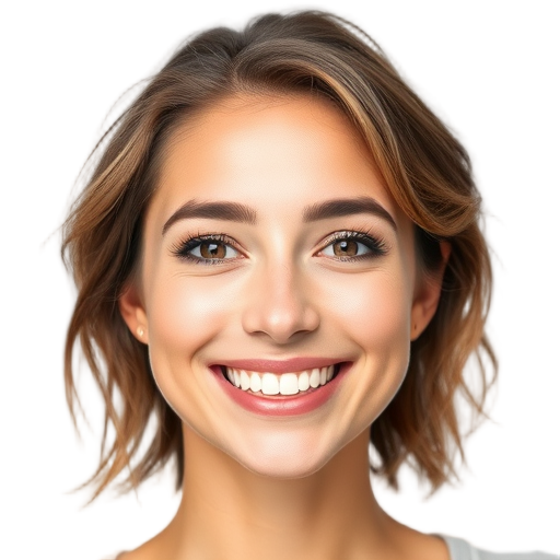 A person smiling to the camera with a white background looking like