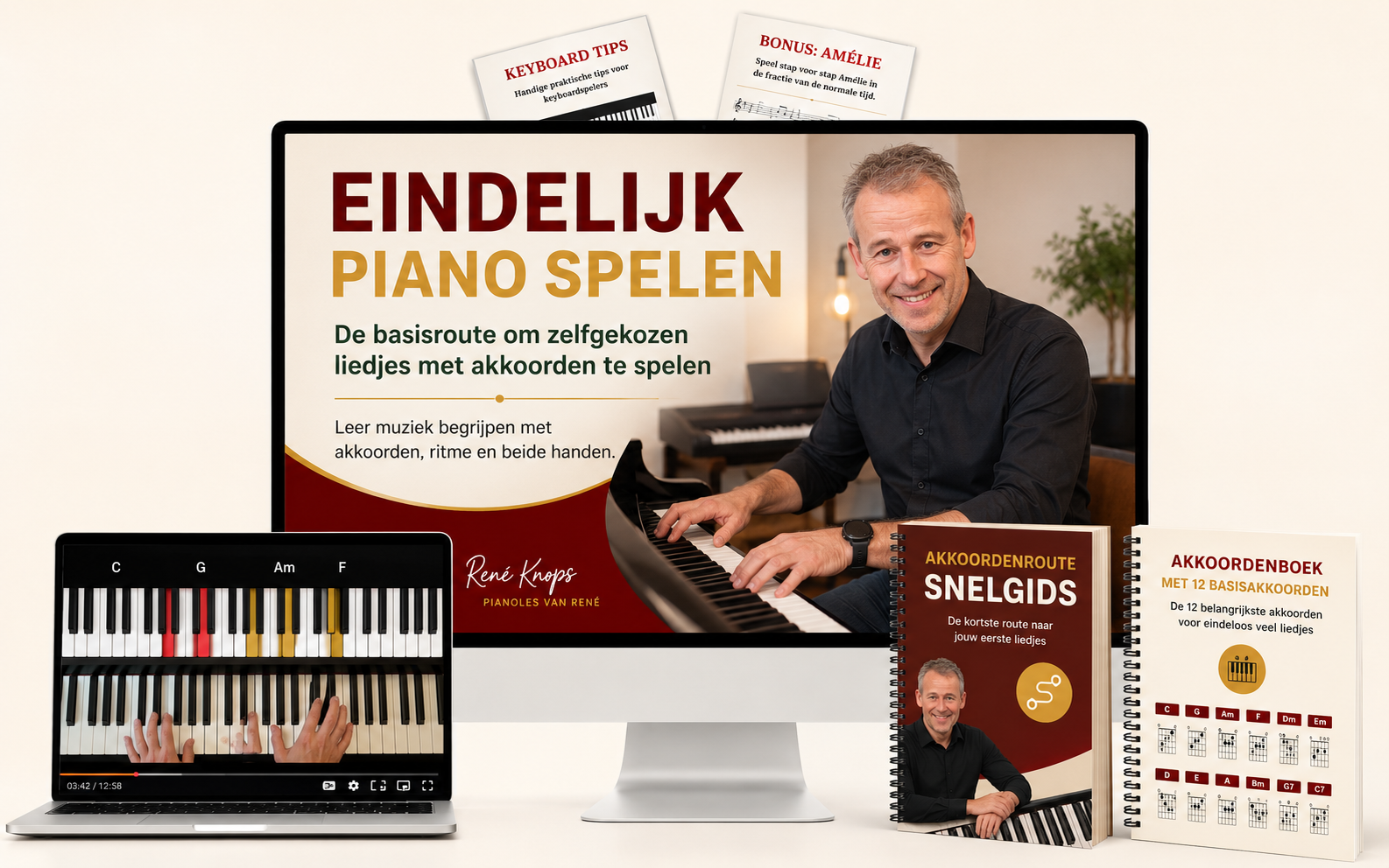Eindelijk Piano Spelen — de basisroute om zelfgekozen liedjes met akkoorden te spelen