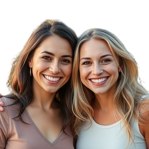 Twee lachende vrouwen in natuurlijke omgeving met essentiële oliën.