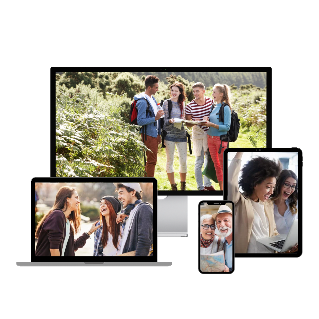 De community van online op stap