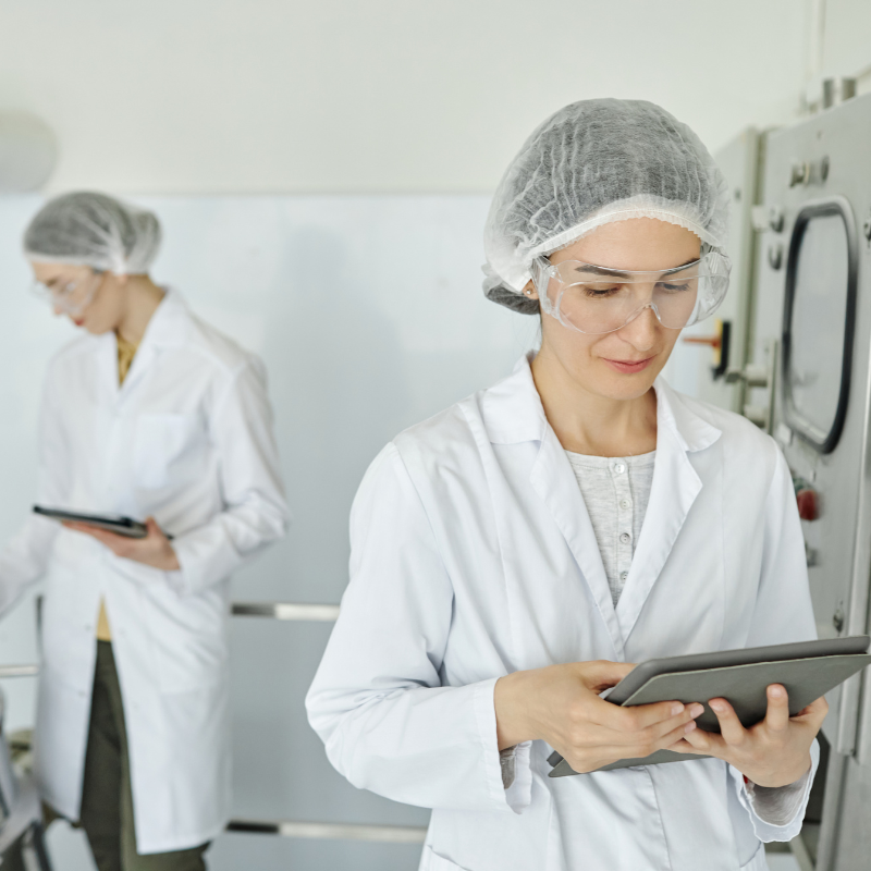 Audit check via de tablet in een productie omgeving