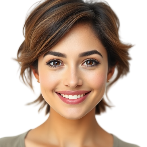 A person smiling to the camera with a white background looking like