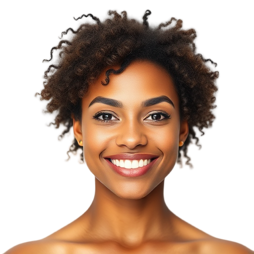 A woman smiling to the camera with a white background looking like