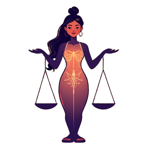 "woman silhouette" "radiant energy" "seven steps" "balanced scales" "vitality spark" "hormone molecules" "calm expression"