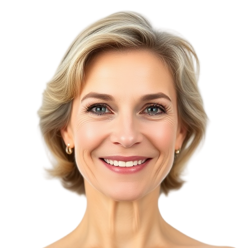 A person smiling to the camera with a white background looking like