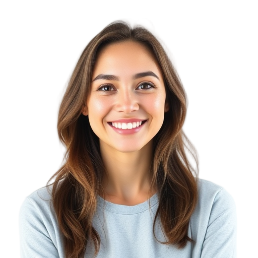 A person smiling to the camera with a white background looking like