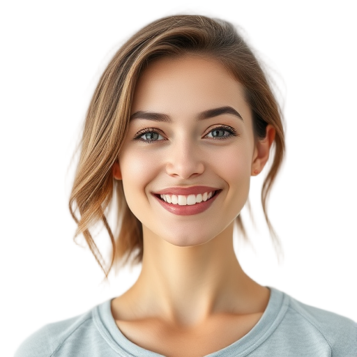 A person smiling to the camera with a white background looking like