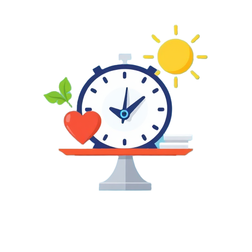 "calendar" "check marks" "balanced scales" "heart" "brain" "leaf" "sunlight" "steps"