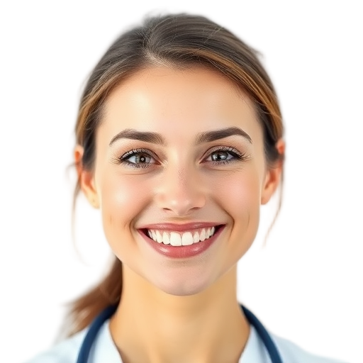 A person smiling to the camera with a white background looking like