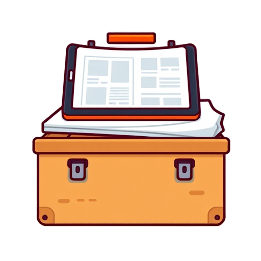 "stacked blueprints" "digital tablet" "toolbox"