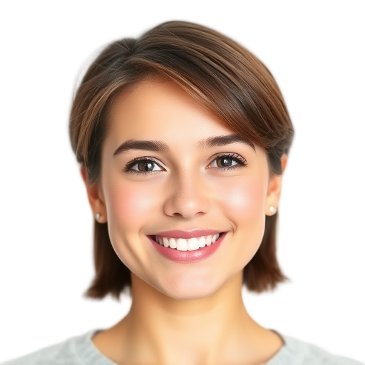 A person smiling to the camera with a white background looking like