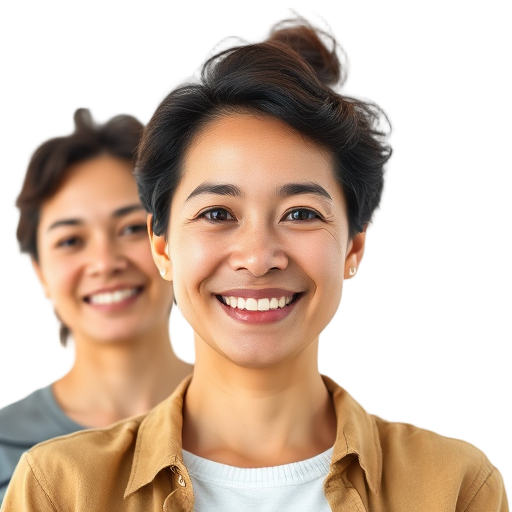A person smiling to the camera with a white background looking like