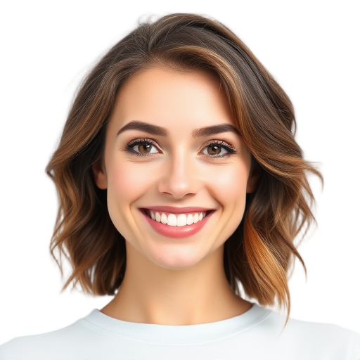 A person smiling to the camera with a white background looking like