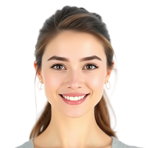 A person smiling to the camera with a white background looking like