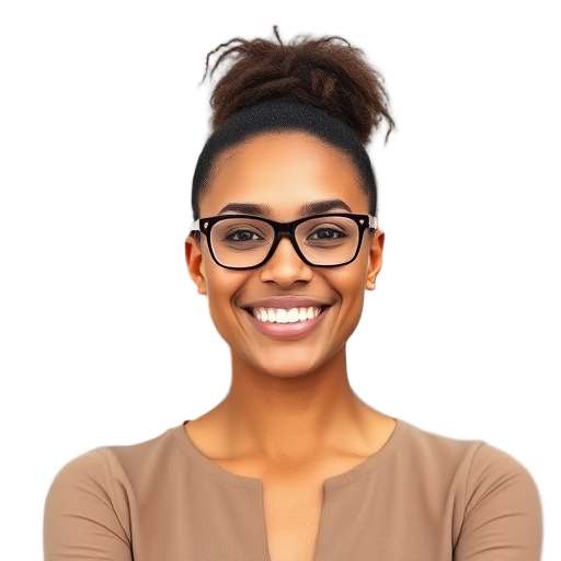 A person smiling to the camera with a white background looking like