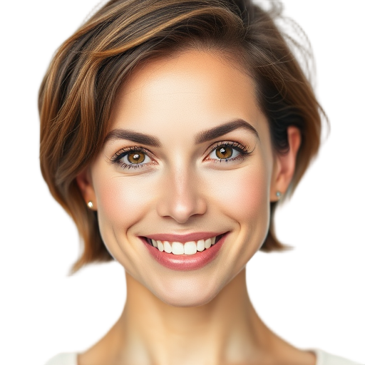 A person smiling to the camera with a white background looking like