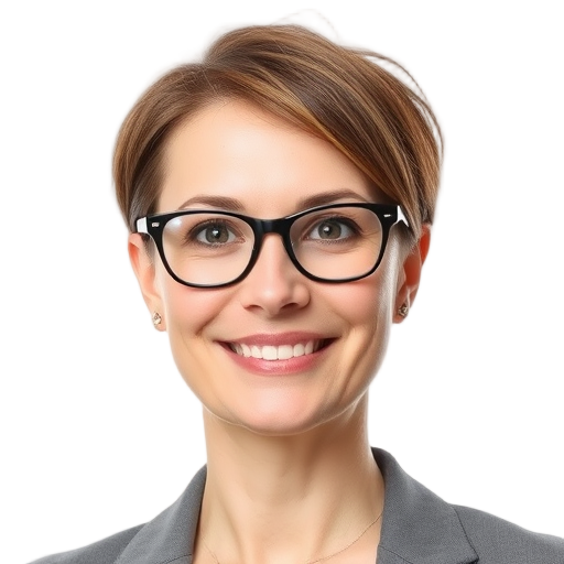 A person smiling to the camera with a white background looking like