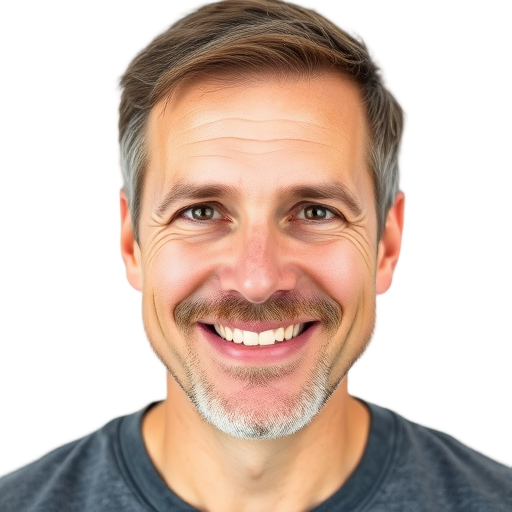 A person smiling to the camera with a white background looking like