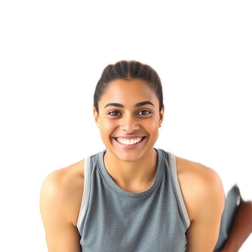 A person smiling to the camera with a white background looking like