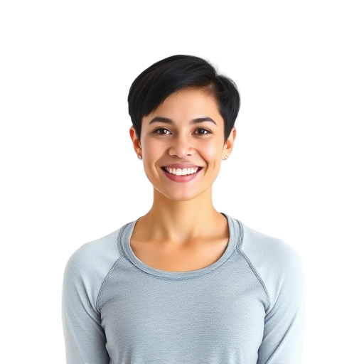 A person smiling to the camera with a white background looking like