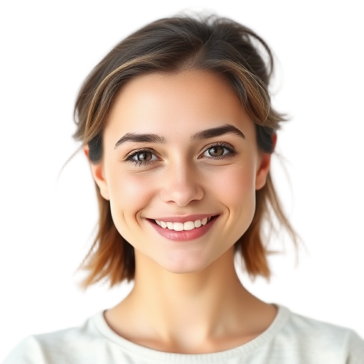 A person smiling to the camera with a white background looking like