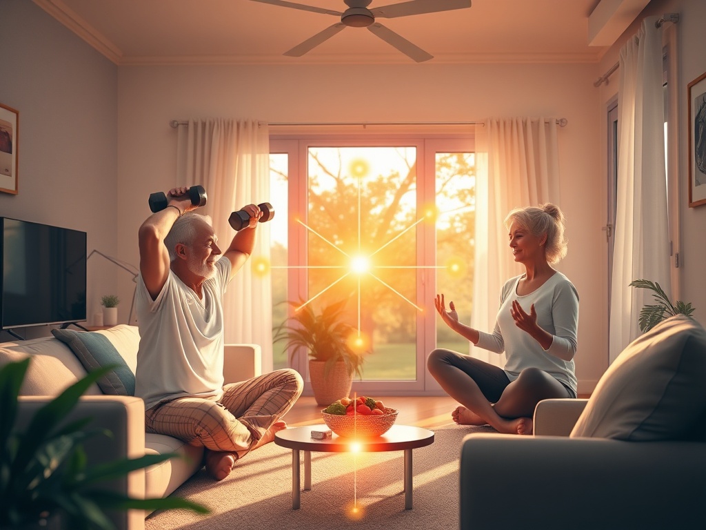 "A vibrant living-room scene for 50-plus adults