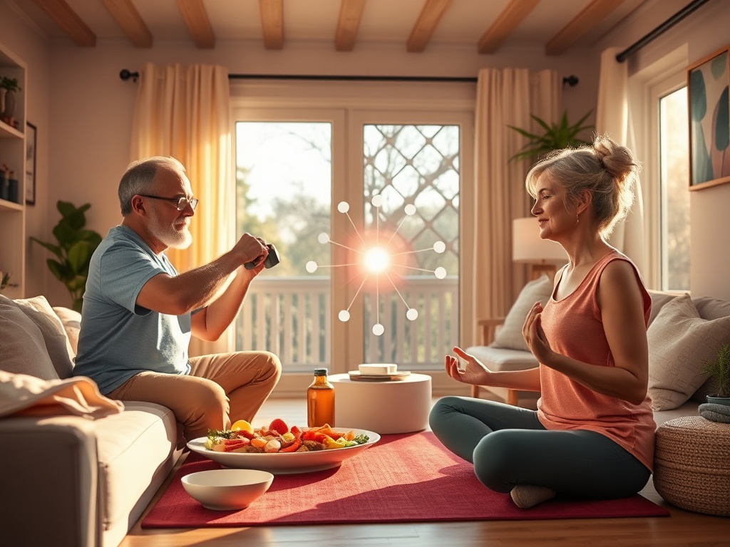 "A vibrant living-room scene for 50-plus adults