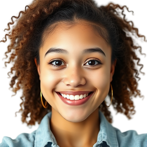 A person smiling to the camera with a white background looking like