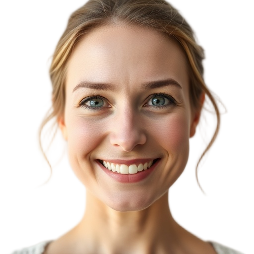 A person smiling to the camera with a white background looking like