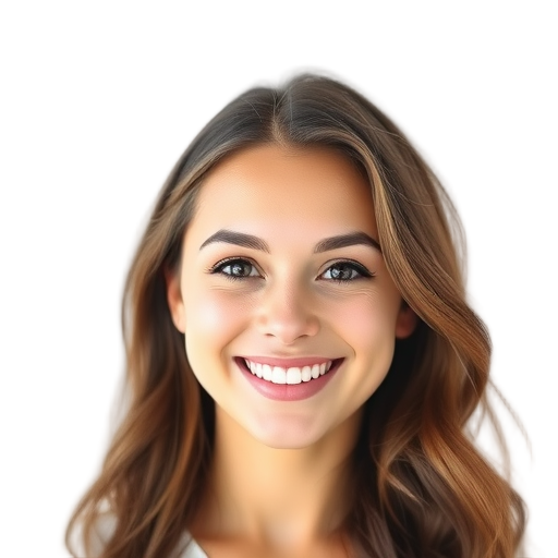 A person smiling to the camera with a white background looking like