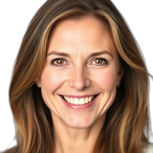 Een lachende persoon met een witte achtergrond.