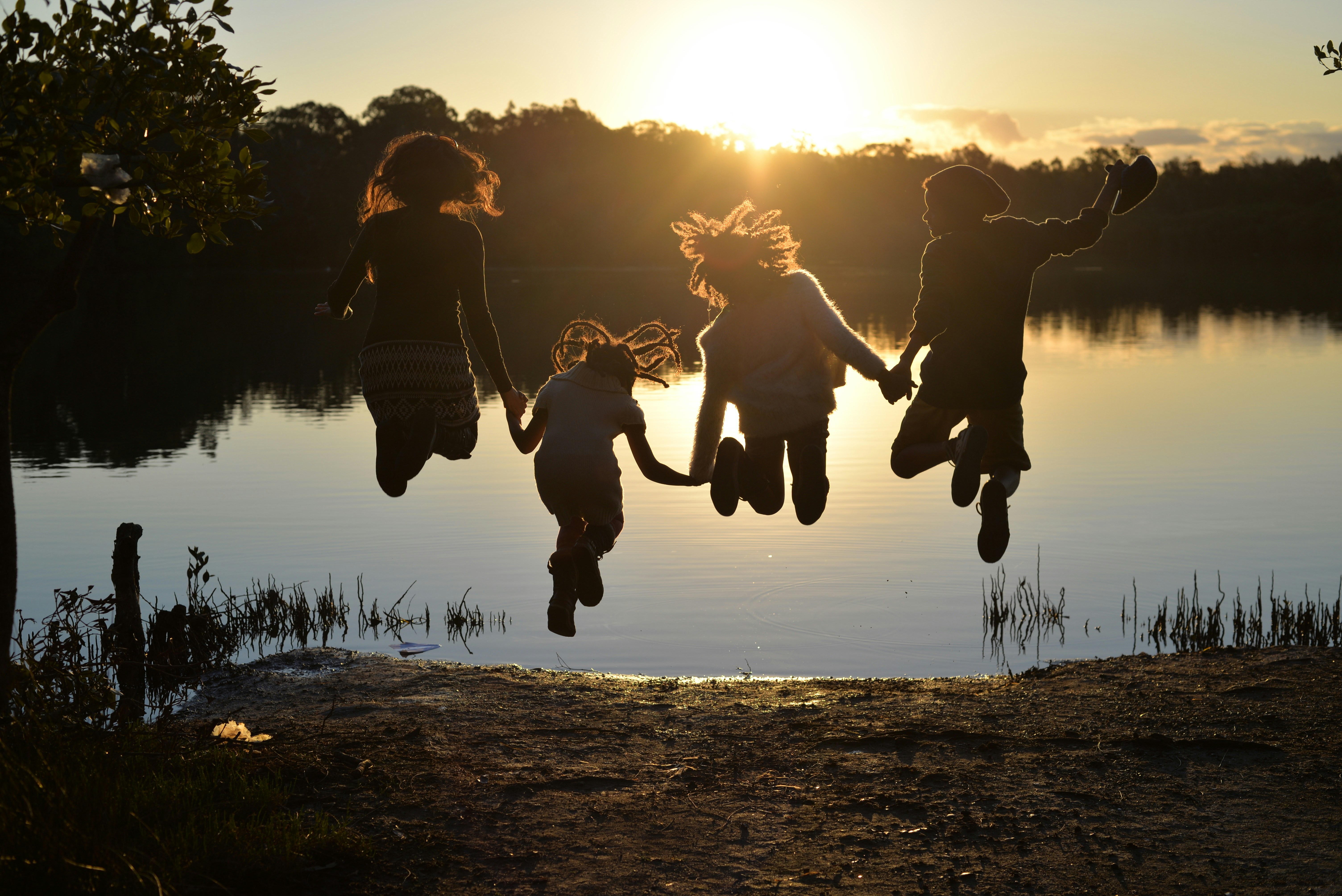 Jumping by the Lake