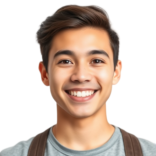 A person smiling to the camera with a white background looking like