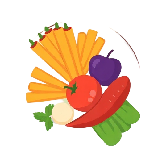 Carefully describe an image in great detail that needs to be generate, use quotes to split visual things, "colorful plate" "fresh produce" "rhythm arrows"