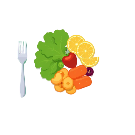 "Healthy plate" "Balanced meal" "Step icons"