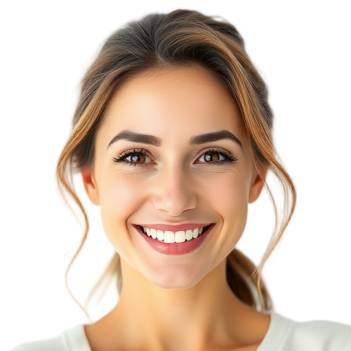 A person smiling to the camera with a white background looking like