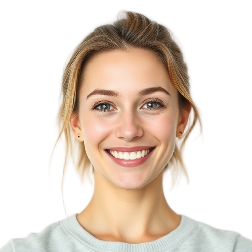 A person smiling to the camera with a white background looking like