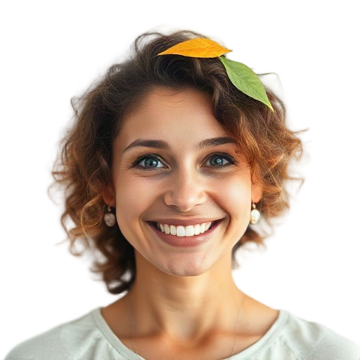 A person smiling to the camera with a white background looking like