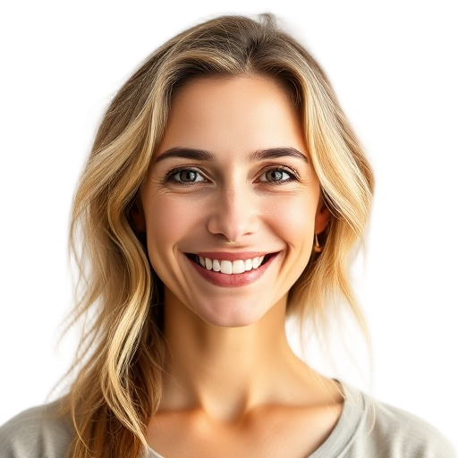 A person smiling to the camera with a white background looking like