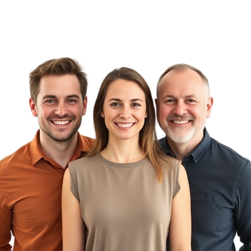 A person smiling to the camera with a white background looking like