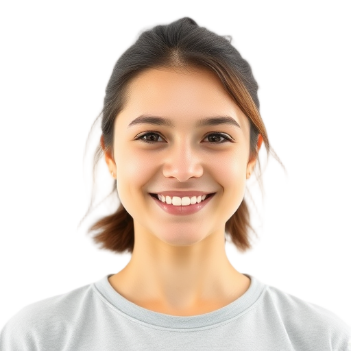 A person smiling to the camera with a white background looking like